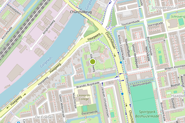 Ambulance-melding op Klikspaanweg, Leiden op 13 juli, kaart-overzicht