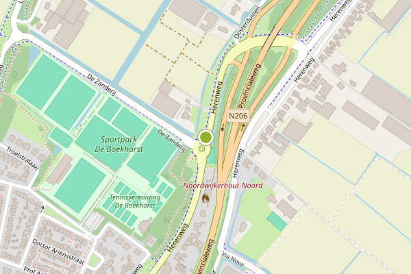 Ambulance-melding op Herenweg, Noordwijk op 14 juli, kaart-overzicht