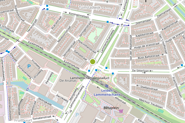 Ambulance-melding op Lammenschansweg, Leiden op 14 juli, kaart-overzicht