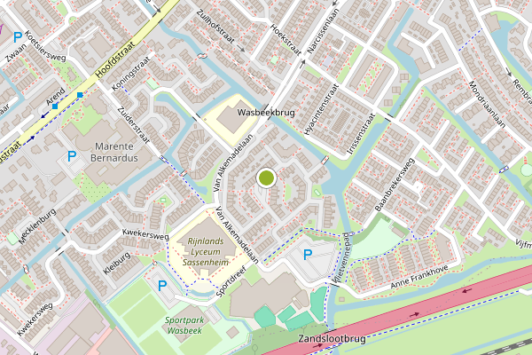 Ambulance-melding op Johan Dixstraat, Sassenheim op 15 juli, kaart-overzicht