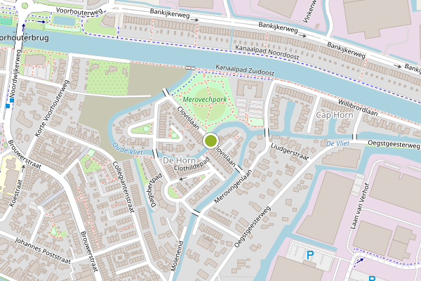 Ambulance-melding op Clovislaan, Rijnsburg op 15 juli, kaart-overzicht