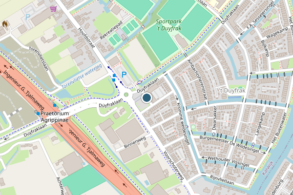 Politie-melding op Duyfrakplein, Valkenburg ZH op 14 juli, kaart-overzicht