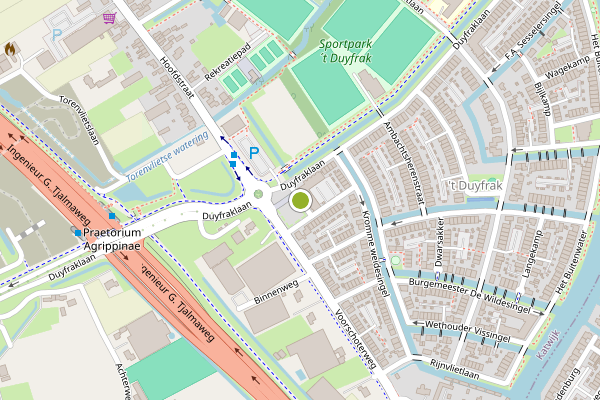 Ambulance-melding op Duyfrakplein, Valkenburg ZH op 14 juli, kaart-overzicht