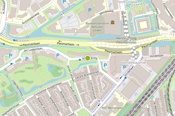 Ambulance-melding op Muiderkring, Leiden op 15 juli, kaart-overzicht