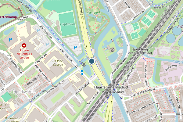 Politie-melding op Oegstgeesterweg, Leiden op 15 juli, kaart-overzicht