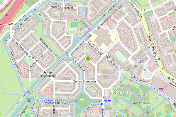 Ambulance-melding op Lizzy Ansinghstraat, Leiden op 15 juli, kaart-overzicht