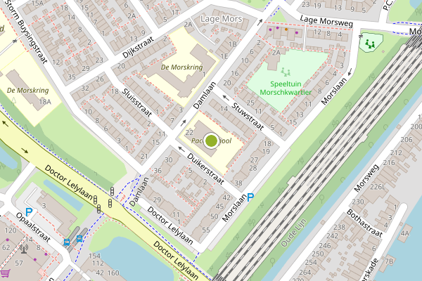 Ambulance-melding op Damlaan, Leiden op 16 juli, kaart-overzicht
