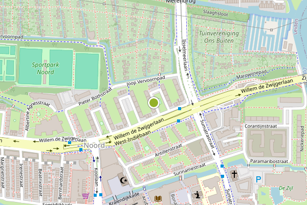 Ambulance-melding op Stuyvesanthof, Leiden op 16 juli, kaart-overzicht
