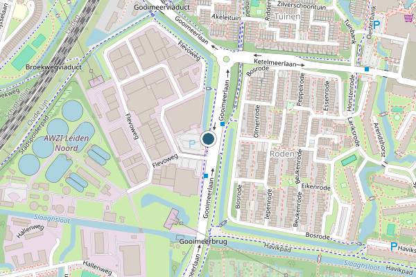 Politie-melding op Gooimeerlaan, Leiden op 16 juli, kaart-overzicht