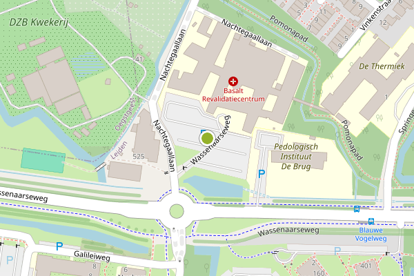 Ambulance-melding op Wassenaarseweg, Leiden op 16 juli, kaart-overzicht