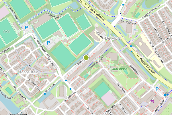 Ambulance-melding op Agaatlaan, Leiden op 16 juli, kaart-overzicht