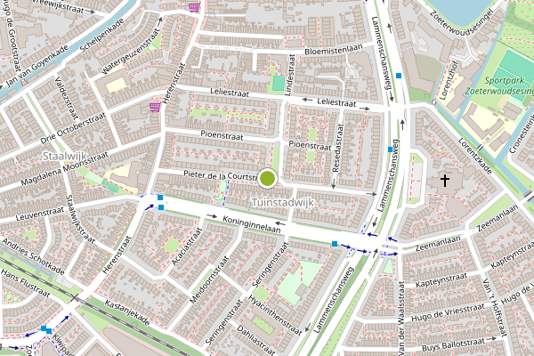 Ambulance-melding op Pieter de la Courtstraat, Leiden op 17 juli, kaart-overzicht
