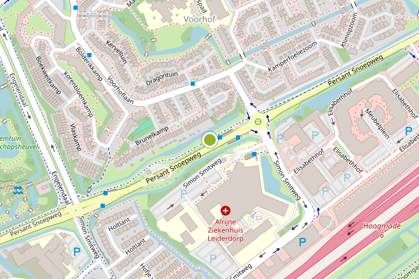 Ambulance-melding op Persant Snoepweg, Leiderdorp op 17 juli, kaart-overzicht