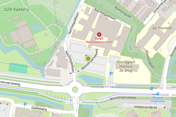 Ambulance-melding op Wassenaarseweg, Leiden op 17 juli, kaart-overzicht