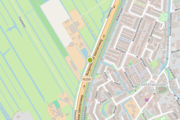 Ambulance-melding op Papeweg, Zoeterwoude op 16 juli, kaart-overzicht