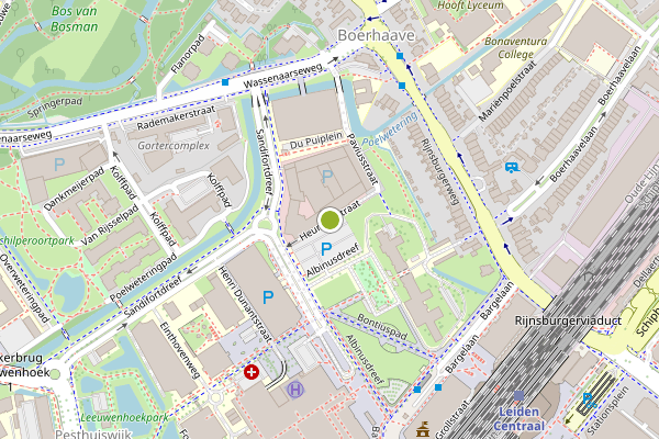 Ambulance-melding op Heurniusstraat, Leiden op 17 juli, kaart-overzicht