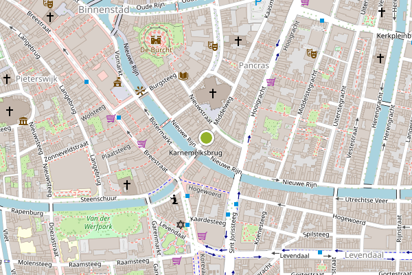 Ambulance-melding op Hartesteeg, Leiden op 18 juli, kaart-overzicht