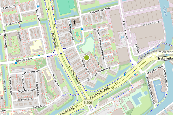 Ambulance-melding op Dudokpad, Leiden op 18 juli, kaart-overzicht