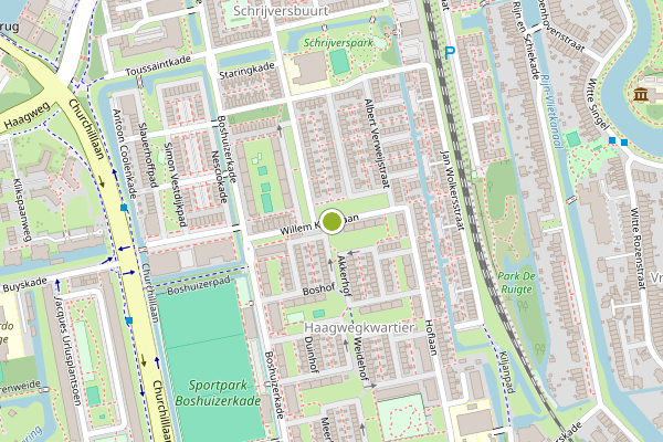 Ambulance-melding op Willem Klooslaan, Leiden op 18 juli, kaart-overzicht