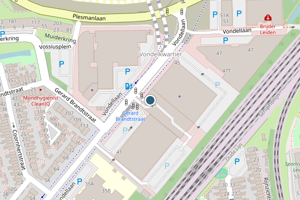 Politie-melding op Vondellaan, Leiden op 18 juli, kaart-overzicht