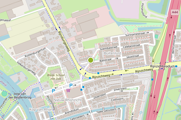 Ambulance-melding op Floresstraat, Oegstgeest op 19 juli, kaart-overzicht