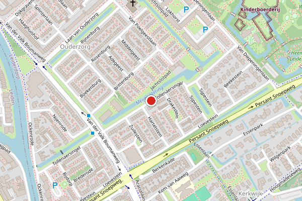 Brandweer-melding op Tollenaersingel, Leiderdorp op 19 juli, kaart-overzicht