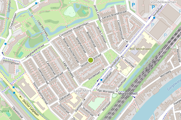 Ambulance-melding op Tesselschadestraat, Leiden op 19 juli, kaart-overzicht