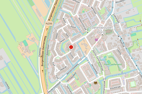 Brandweer-melding op Reiger, Zoeterwoude op 19 juli, kaart-overzicht