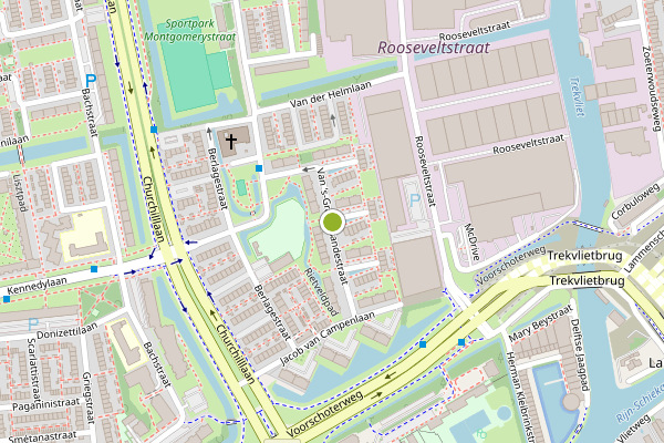 Ambulance-melding op Van 's-Gravensandestraat, Leiden op 20 juli, kaart-overzicht