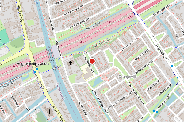 Brandweer-melding op Bernhardstraat, Leiderdorp op 20 juli, kaart-overzicht