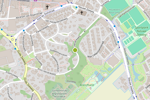 Ambulance-melding op Prins Hendrikweg, Noordwijk op 20 juli, kaart-overzicht