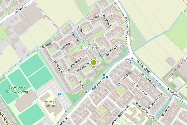 Ambulance-melding op Binnenkant, Noordwijk op 20 juli, kaart-overzicht