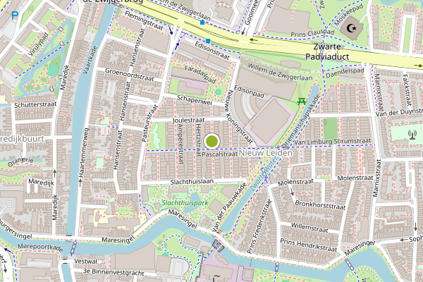 Ambulance-melding op Ohmstraat, Leiden op 21 juli, kaart-overzicht