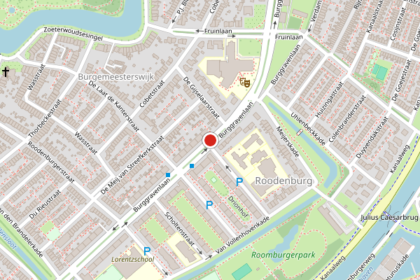 Brandweer-melding op Burggravenlaan, Leiden op 21 juli, kaart-overzicht