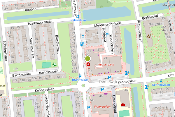 Ambulance-melding op Brahmslaan, Leiden op 21 juli, kaart-overzicht