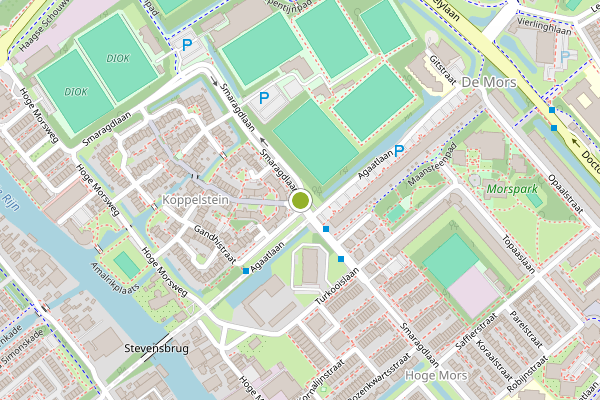 Ambulance-melding op Smaragdlaan, Leiden op 21 juli, kaart-overzicht
