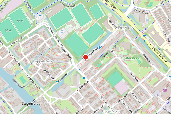 Brandweer-melding op Agaatlaan, Leiden op 21 juli, kaart-overzicht