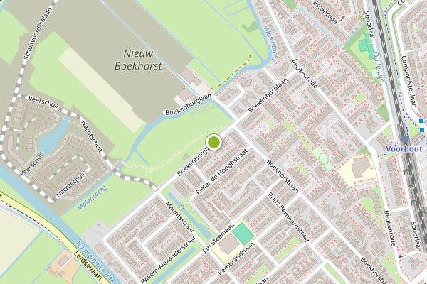 Ambulance-melding op Boekenburglaan, Voorhout op 21 juli, kaart-overzicht