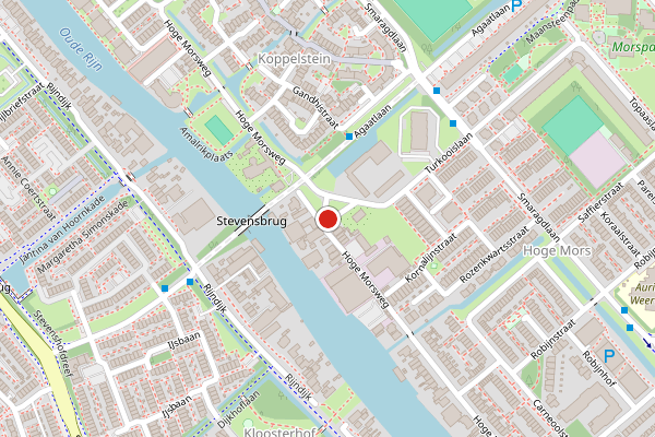 Brandweer-melding op Hoge Morsweg, Leiden op 22 juli, kaart-overzicht