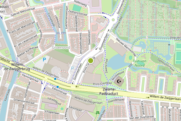 Ambulance-melding op Prins Clausweg, Leiden op 22 juli, kaart-overzicht