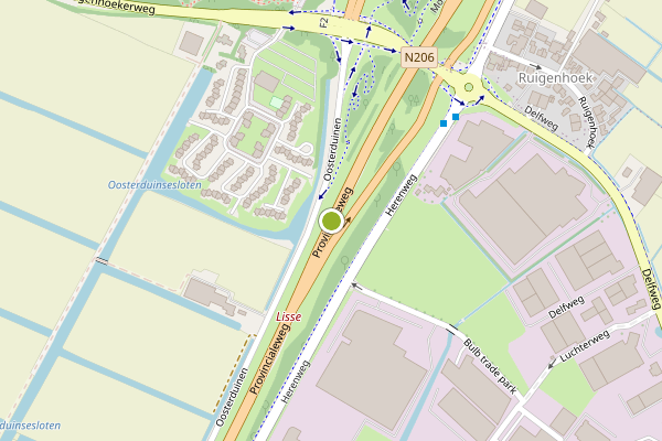 Ambulance-melding op Provincialeweg N206, Noordwijkerhout op 22 juli, kaart-overzicht