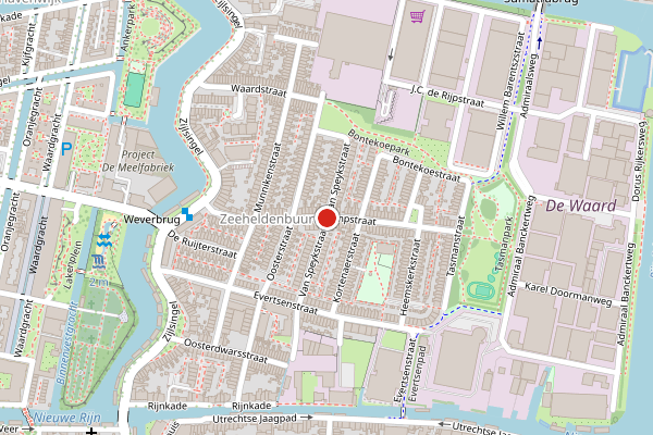 Brandweer-melding op Trompstraat, Leiden op 22 juli, kaart-overzicht