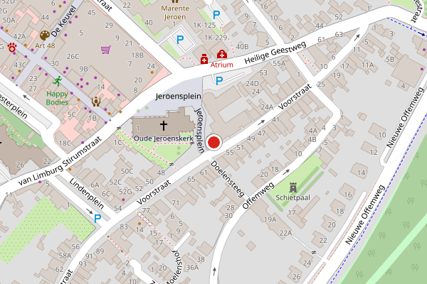 Brandweer-melding op Voorstraat, Noordwijk op 23 juli, kaart-overzicht