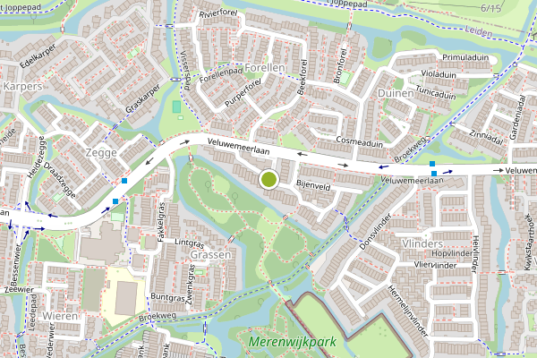 Ambulance-melding op Hommelveld, Leiden op 23 juli, kaart-overzicht
