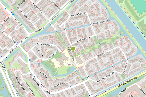 Ambulance-melding op Pijlkruidkreek, Leiderdorp op 23 juli, kaart-overzicht