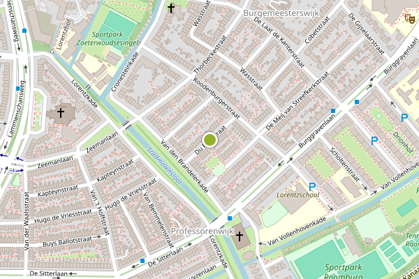 Ambulance-melding op Du Rieustraat, Leiden op 23 juli, kaart-overzicht