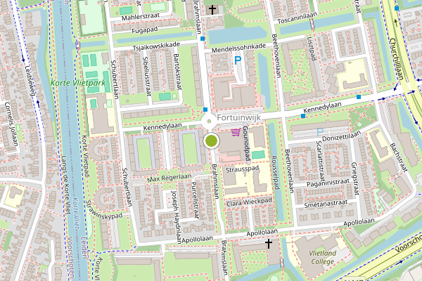 Ambulance-melding op Brahmslaan, Leiden op 23 juli, kaart-overzicht