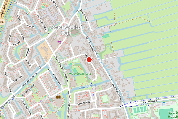 Brandweer-melding op Loethe, Zoeterwoude op 23 juli, kaart-overzicht