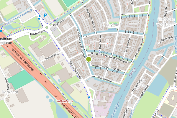 Ambulance-melding op Hoge weidesingel, Valkenburg ZH op 23 juli, kaart-overzicht