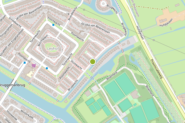 Ambulance-melding op Brugwacht, Leiderdorp op 24 juli, kaart-overzicht
